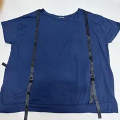 cantwo 半袖 Tシャツ ネイビー ストラップ付き フリーサイズのサムネイル