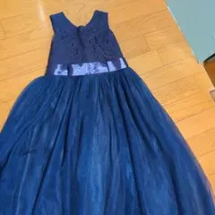 ネイビーブルー チュールロングドレス140
