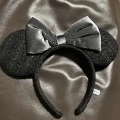 ミニー型カチューシャ 黒 リボン付き