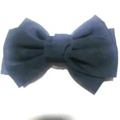 ネイビー リボンヘアピン　パッチン留め具　ヘアアクセサリー　フォーマルヘア用