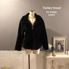 【Turkey brand】フワフワフェイクファーデザイン　ジャケットのサムネイル