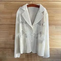 アイボリー プリーツ加工 シャツ　ブラウス