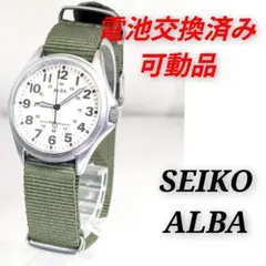 SEIKO ALBA メンズ 電池ベルト交換済み可動品B-21