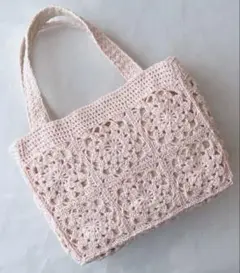 モチーフ花バッグ ライトピンク♪ ハンドメイド