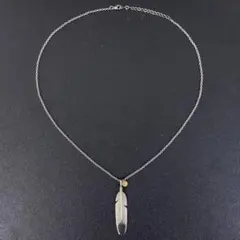 amp japan シルバー フェザー ペンダント チェーンネックレス 50cm