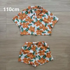 110cm フラワープリント セットアップ 半袖シャツ・ショートパンツ ♡