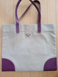 PRADA トートバッグ ベージュ パープル
