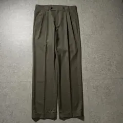 00s ラルフローレン 2タックスラックス ワイドストレートW32オリーブ良品