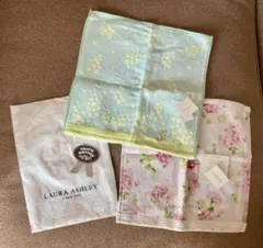 【タオルハンカチ】LAURA ASHLEY 花柄　2枚セット　★未使用