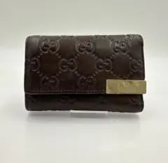 GUCCI グッチ 3つ折り財布 キーケース 6連 GGシマ ロゴ レザー