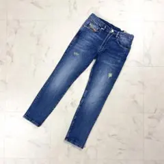 DIESEL KIDS ダメージ加工スリムスキニーパンツ 青10Y*HD1295