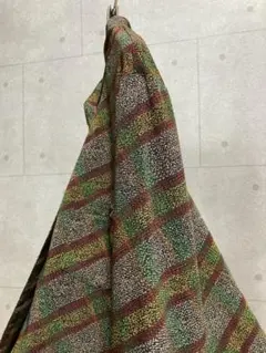 VINTAGE 古着 一点物 唯一無二 チェック柄　ノーカラー　ポリシャツ