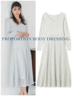 【美品】プロポーションボディドレッシング＊レース編みニットワンピース