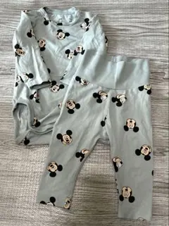 H&M ミッキーマウス柄 ロンパース・カバーオール 2点セット