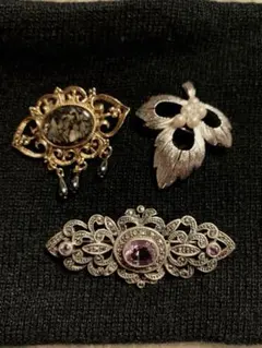 ヴィンテージブローチ 3個セット