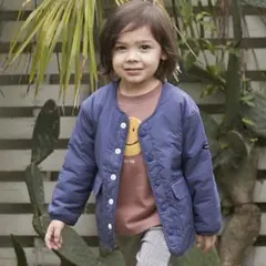 新品 未使用 プティマイン キッズ ジャケット ライトダウン 110 ネイビー