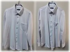 i-shirt ホワイト 長袖シャツ 43-84 2枚セット　ストライプ　③