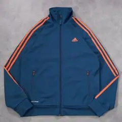 adidas アディダス トラックジャケット 古着 L 青 オレンジ 18274