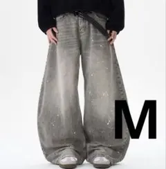 激太 バギーデニム ワイドパンツ Y2K系 ブルー 大人気 地底人 シルエット