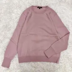 ユニクロ カシミヤ 100% ピンク 長袖 クルーネック ニットセーター XL