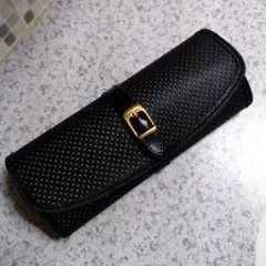 黒　メガネケース 合成皮革