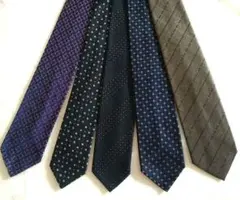 ネクタイ まとめ売り 5本 ハンドメイド生地 はぎれ