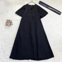 【サウザンドマイル】 袖フレア マキシ丈ワンピース ナイロン ロゴデザイン