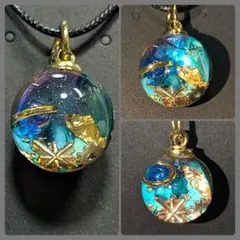 【オルゴナイト】青い天然石のネックレスorストラップ