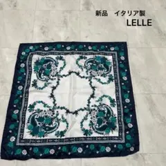新品 イタリア製 LELLE レレ バンダナ スカーフ シルク100% 高級 花
