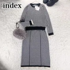 新品✨インデックス ギンガムチェック　千鳥ジャガード ニット セットアップ