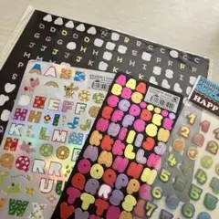 アルファベット　英語　数字　シール　デコ