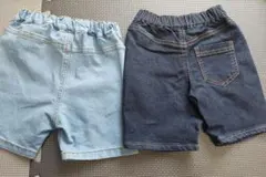 ハーフパンツ デニム 2点セット エルフィンドールクラシック 西松屋 美品 90