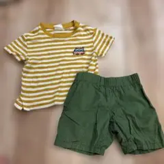 ZARA BABY Tシャツ 80cm ボーダー 車刺繍 ハーフパンツ付きのサムネイル