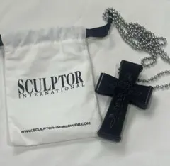 sculptor ネックレス 十字架 クロス チャコールグレー sculptor 十字架ネックレス クロスウォレット チャコールグレー