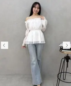 RESEXXY ボリュームギャザーオフショルブラウス