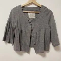 【shuca】カーディガン 羽織り グレー ボレロ　七分袖　Mサイズ　薄手　春服のサムネイル