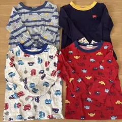 ミキハウス　ホットビスケッツ　100 ロンT カットソー　車　乗り物　保育園