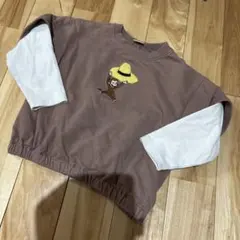 petit main おさるのジョージ　刺繍トレーナー 100cm