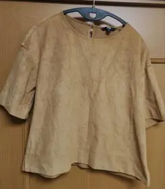 UNIQLO ベージュ 半袖Tシャツ M ベロア