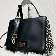 Kate Spade ハンドバッグ ハラコ レザー ブラック 2way