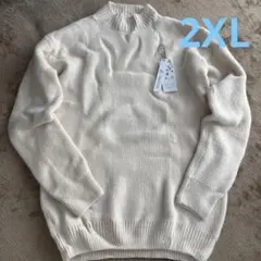 【2XL】セーター ニット 厚手 ハイネック 無地 カジュアル 大きいサイズ