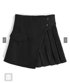 GRL プリーツラップデザインショートパンツ　ta095 ブラック　Sサイズ