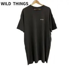 WILD THINGS グレー　ロング又　Tシャツ　ワンポイント刺繍　半袖