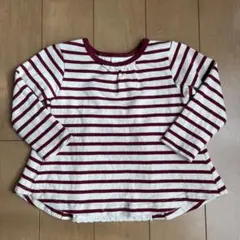 西松屋　ベビーボーダーカットソー80㎝ トップス　　　　 女の子　異素材