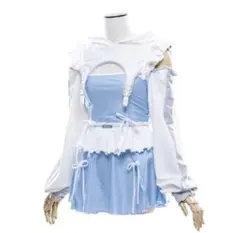 m企画 パーカーメイド5点セット 水着ver 水色