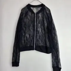 ZARA ザラ　シースルー　レース　ジップアップアウター　ブルゾン　羽織　28
