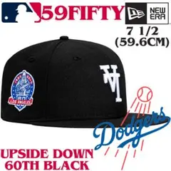 【海外限定】7 1/2ニューエラ 59FIFTY ロサンゼルスドジャース 逆ロゴ