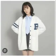 PINK-latte カレッジロゴカーディガン 160cm