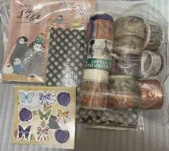 【まとめ売り】デザインペーパー・シール・マスキングテープセット