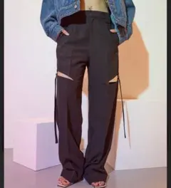 ELLEgirl サイドカットデザインワイドパンツ エル ガール